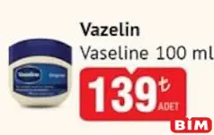 VASELİNE VAZELİN 100 ML fiyat ve kampanya bilgisi